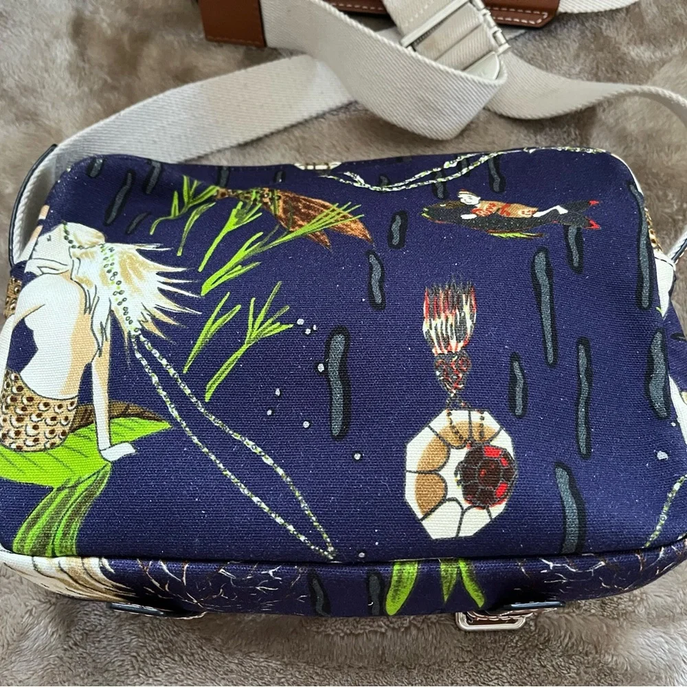 Loewe Paulas Ibiza Mermaid Blue and Brown Women's Crossbody Bag - Picture 4 of 13